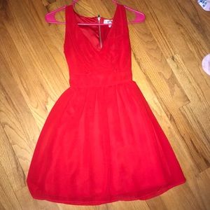 Red party dress